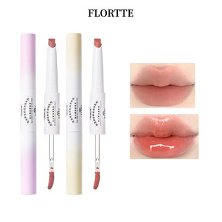 FLORTTE Kẻ viền môi + bút son môi Có sẵn hai đầu Dưỡng ẩm trong suốt No-Yan [Hàng mới về]