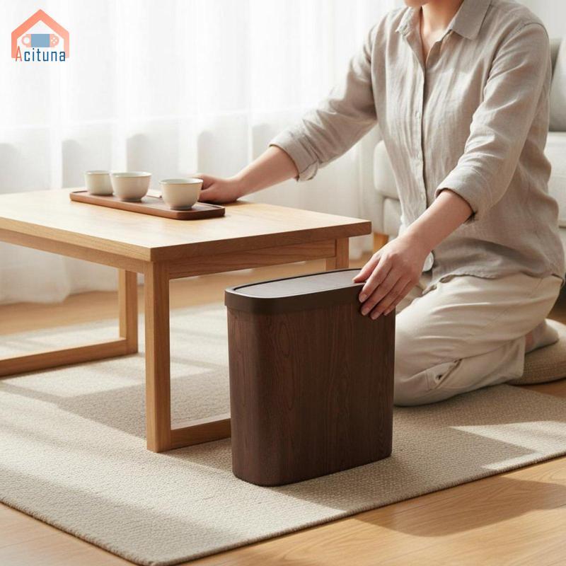 Thùng Rác Hạt Gỗ Retro Thùng Rác Bằng Gỗ-Look-Look Thùng Rác Thiết Kế Nhỏ Gọn Thùng Rác Cho Phòng Trà, Nhà Bếp, Nhà Vệ Sinh