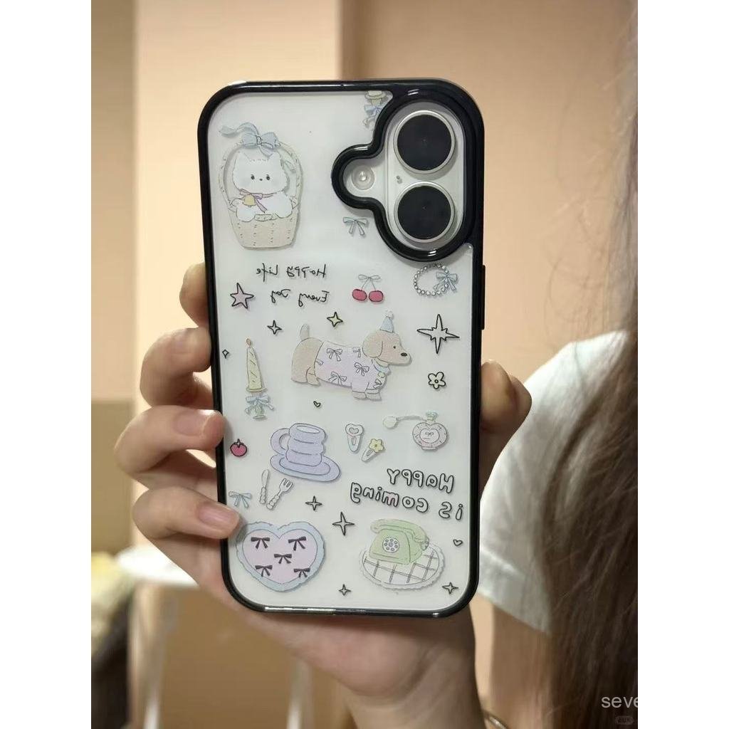 Ốp Điện Thoại Thích Hợp Cho iPhone 7 8 X XS XR XSMAX 11 12 13 14 15 16 17 Pro max Plus Air Happy Dog Party Vỏ Bảo Vệ Chống Sốc Chống Sốc Bao Gồm Tất Cả VOZ5