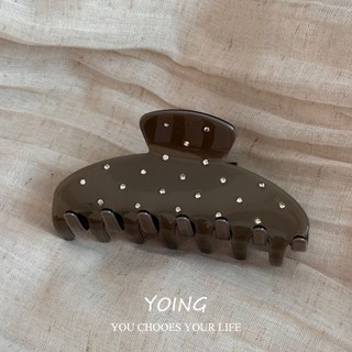 Kẹp Tóc Cá Mập với Ngọc Trai và Kim Cương Giả Chấm Bi - Thiết kế Sang Trọng