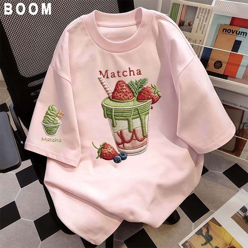 Áo thun chữ thêu nữ kiểu hàn quốc form rộng tay lỡ cổ tròn cotton mát - hè hot trend in cách dễ thương- Local brand #21