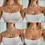 Chocker bo henia giả ngọc trai kim loại thiết kế không đều, phù hợp cho nữ