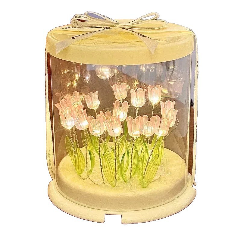 Hoa Tulip Đèn Ngủ Biển Sáng Tạo Bán Chạy Thủ Công Tự Làm Chất Liệu Gói Bánh Hộp Lãng Mạn Không Khí Ánh Sáng Giá Trị Cao