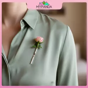 MYPANDA Nhánh Hoa Thổ Cẩm Kim Loại -corsage đẹp cho tiệc cưới và prom