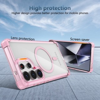Ốp điện thoại Từ Tính Trong Suốt Chống Sốc Cho Samsung Galaxy S26 S25 S24 S23 S22 S21 Ultra Plus FE Vỏ Trong Suốt Sạc Không Dây Ốp điện thoại