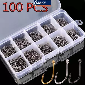 Maky - 100 Móc Câu Thép Carbon, Phù Hợp Cho Các Loại Cá - Phụ Kiện Câu Cá