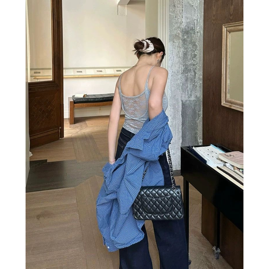 Milyfashion Sling Top Ôm Body với Miếng Lót Ngực, Phong Cách Mới và Ngọt Ngào
