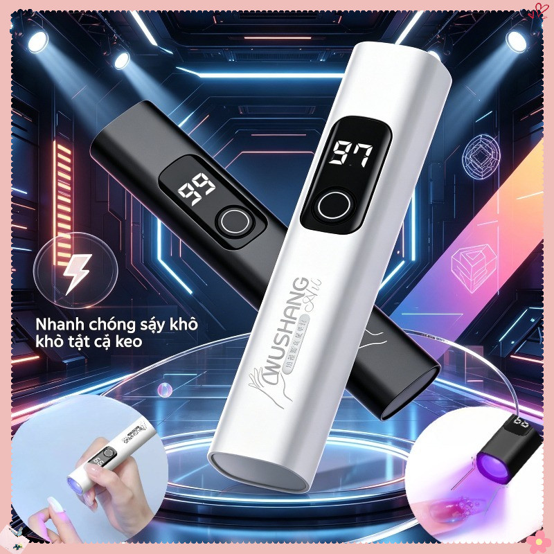 Đèn Hơ Móng Mini Cầm Tay 3W – Có Màn Hình LED Hiển Thị Thời Gian, Sấy Khô Nhanh, Tiện Lợi Cho Gia đình Và Tiệm Nail