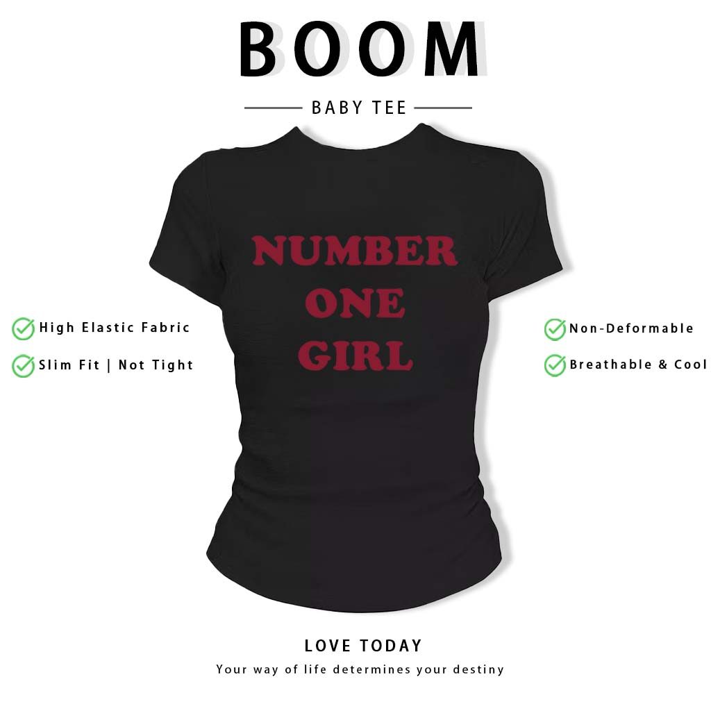 BOOM Áo Baby Tee Nữ Cotton Ôm Body-Áo Thun Ngắn Tay Y2K In Hình PhongCách Mùa Hè, Cổ Tròn Hàng Đầucách hàn quốc phongR33