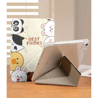 Ốp Lưng iPad A16 Air 4/5/6/7/8 Pro 11 Y-fold hình gấu trúc dễ thương cho iPad Gen 12 11 10 9 8 7 6 5 Mini 6/7