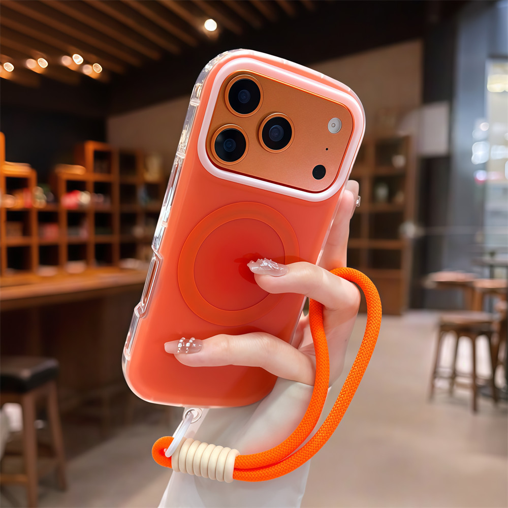 Ốp điện thoại từ tính màu tương phản mờ cho iPhone 17 Pro Max 16 13 14 15 pro max Bảo vệ ống kính chống rơi Vỏ cứng bảo vệ điện thoại