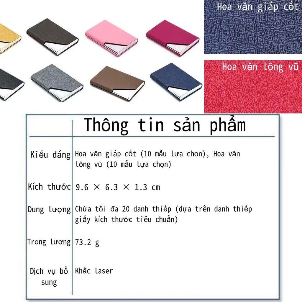 Hộp đựng danh thiếp cá nhân, Hộp đựng thẻ da, Hộp đựng thẻ tùy chỉnh có văn bản & Logo, Hộp đựng thẻ có khắc tên