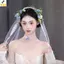 Đai giữ tóc cô dâu hoa trắng lá, handmade - Phụ kiện đám cưới