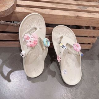 (Tặng charm ngẫu nhiên) Dép kẹp tông lào xỏ ngón nữ phối 2 màu đúc nguyên khối êm mềm nhẹ (HANA STORE, mã DK RL080W)