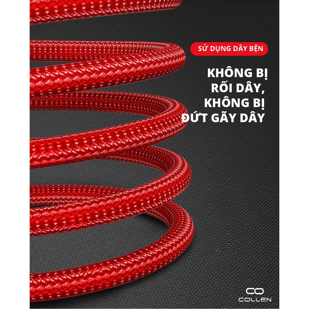 Cáp Sạc Nhanh Collen, Tích Hợp Tai Nghe Đầu Ngang Gaming, Chống Đứt, Chống Rối, dành cho iPhone