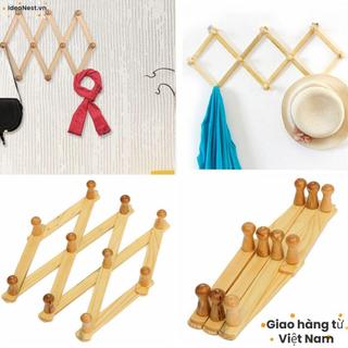 [Vận chuyển địa phương] IDEANEST Gỗ tự nhiên Lưu trữ trang trí Kệ gấp Giá phòng tắm Đồ lặt vặt Túi Mũ Móc tủ quần áo