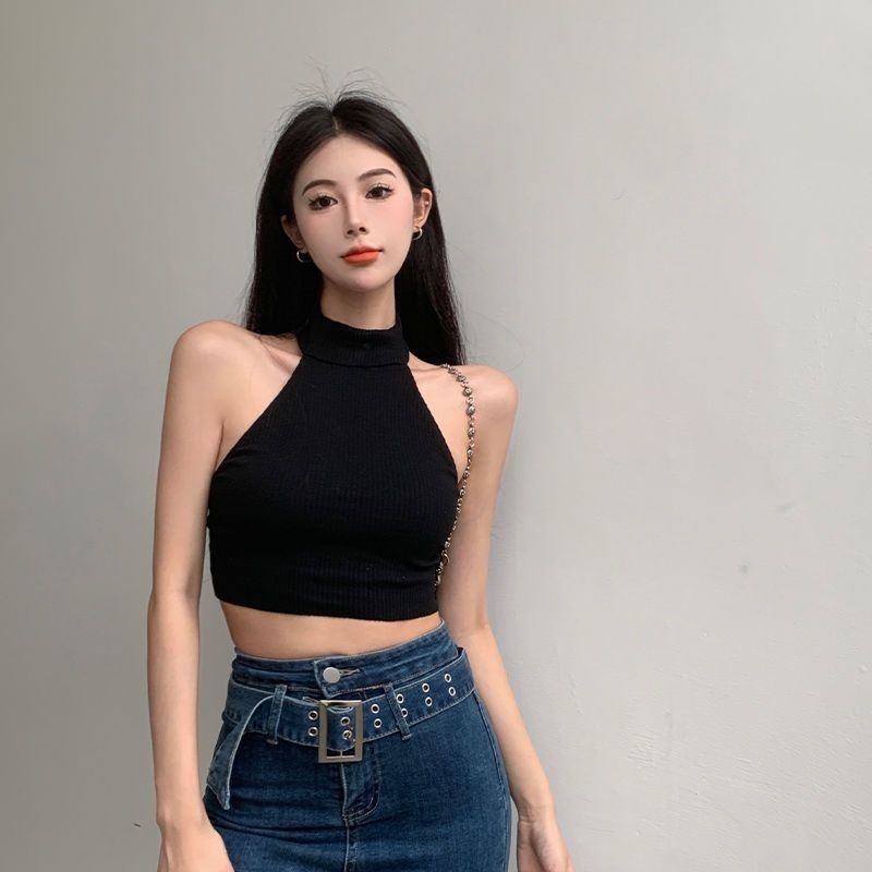 Milyfashion Dây Chuyền Ngọt Cay Phù Hợp Mùa Hè, Thiết Kế Slim-Fit Không Tay Ngắn, Mix Dễ Với Quần Áo Nữ
