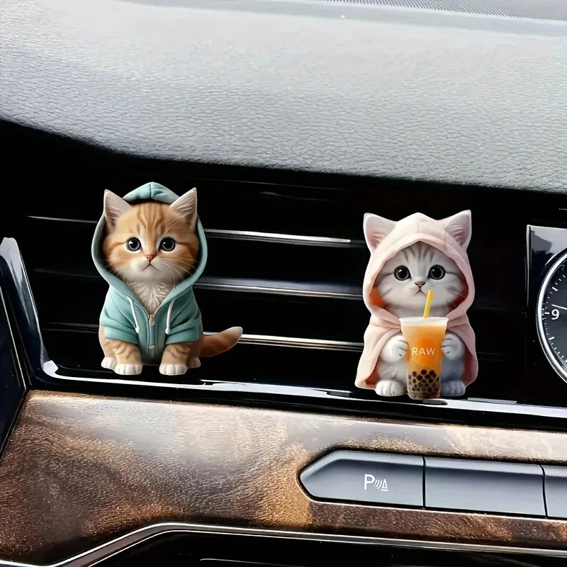 Máy làm mát không khí ô tô Kẹp lỗ thông hơi cho mèo dễ thương 2D Acrylic Kitten Khử mùi lâu trôi Dễ dàng lắp đặt Không hư hỏng cho ô tô SUV Xe tải MPV Đi lại hàng ngày Gia đình Du lịch Quà tặng lý tưởng cho phụ nữ Mèo L
