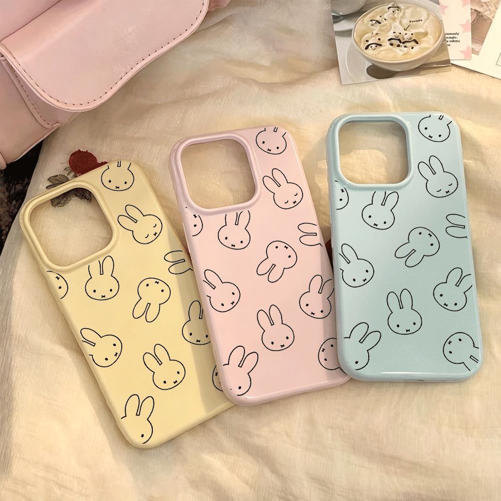 Hình vẽ thỏ Ứthỏ dụng iPhone 1716/15/14 Trường hợp 13/12/11xr Dễ thương 8/7