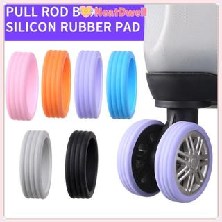 [COD] NEATDWELL 4/8 chiếc/bộ bọc bánh xe hành lý du lịch, silicone giảm mòn, bảo vệ bánh xe vali, giảm ồn, phụ kiện vali