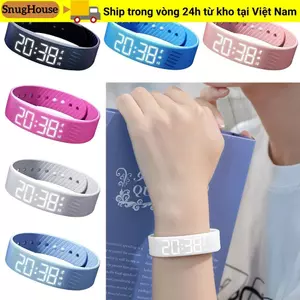 Đồng hồ báo thức SNUGHOUSE, Vòng đeo tay báo thức kỹ thuật số LED chống nước, có thể điều chỉnh thông minh với máy đếm bước chạy Báo động rung chống ngáy cho học sinh