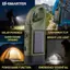 < WHPHous-t > Đèn pin sạc năng lượng mặt trời Tay quay Dynamo Lantern 3 đèn LED di động để đi bộ đường dài khẩn cấp Cắm trại đẹp