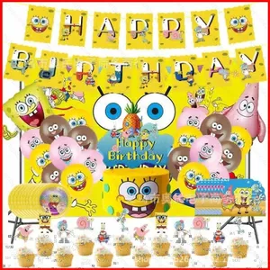ST2 SpongeBob SquarePants Patrick Ngôi Sao Chủ Đề Trẻ Em Trang Trí Tiệc Biểu Ngữ Bánh topper Bóng Bộ Cung Cấp TS2