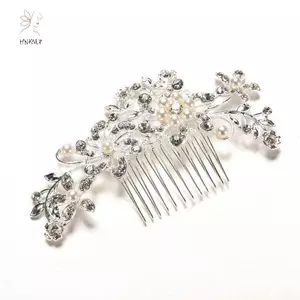 HNKMP Mới Pha Lê Kim Cương Giả Cưới Hoa Ngọc Trai Kẹp Tóc Tóc Cho Nữ Cô Dâu.