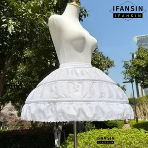 IFASIN Petticoat, Váy lót Gothic trắng Crinoline, Thời trang có vòng có thể điều chỉnh Áo choàng bóng thoáng khí Váy cưới