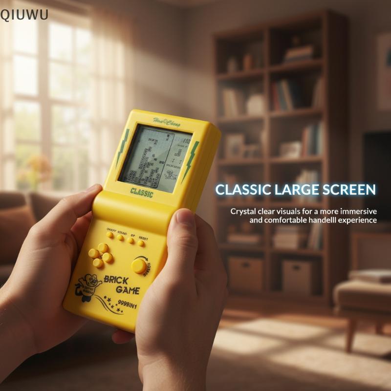 Máy chơi Game cầm tay QIUWU 3,5 Inch Retro Tetris Player tích hợp trò chơi xếp hình cổ điển dành cho trẻ em Đồ chơi giáo dục di động.