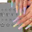 TRTR Silicone Hoa Móng Tay Nghệ Thuật Khuôn Mẫu Thiết Kế 3D Linh Hoạt Có Thể Tái Sử Dụng Cho Acrylic Gel Trang Trí Móng Tay Tại Nhà VN