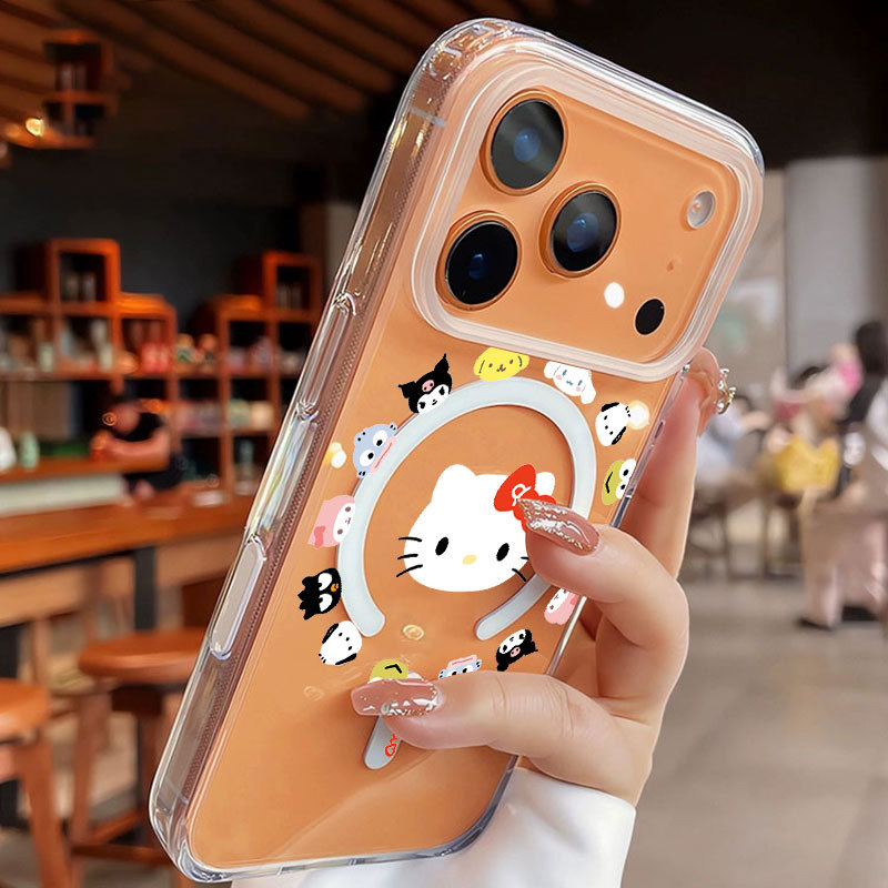 Ốp lưng iPhone họa tiết Hello Kitty hỗ trợ sạc không dây từ tính - iP 7/8/X/XS/XR/11/12/13/14/15/16/17/Plus/Air/Pro/Max
