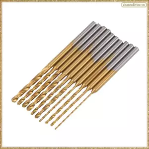 Bộ mũi khoan siêu nhỏ - 10 chiếc Mũi khoan nhỏ 0,6mm-2,2mm 2,35 Shank HSS Công cụ khoan lỗ khắc Mini