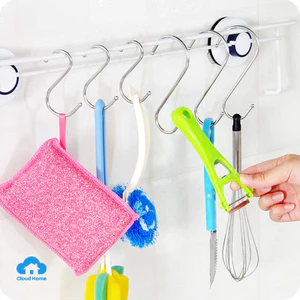 Móc treo quần áo, nhà bếp hình chữ S, móc treo chịu lực cao, móc kim loại thép không gỉ, móc chịu tải siêu nặng.
