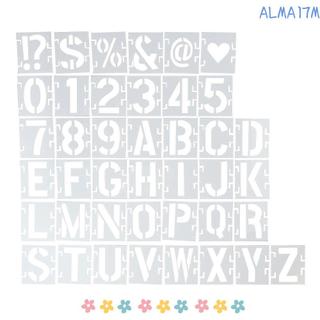 ALMA1 Chữ Cái stencils, Bảng Chữ Cái Số stencils Cho Tranh, Cho Tường Lớn 2 / 3 / 4 / 5inch Số Mẫu Thủ Công DIY