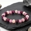 Vòng tay Garnet thạch anh dâu Unisex - Đá tự nhiên thủ công - Ngựa vằn hồng + Garnet + Thạch anh dâu - Trị liệu cân bằng nội tiết tố