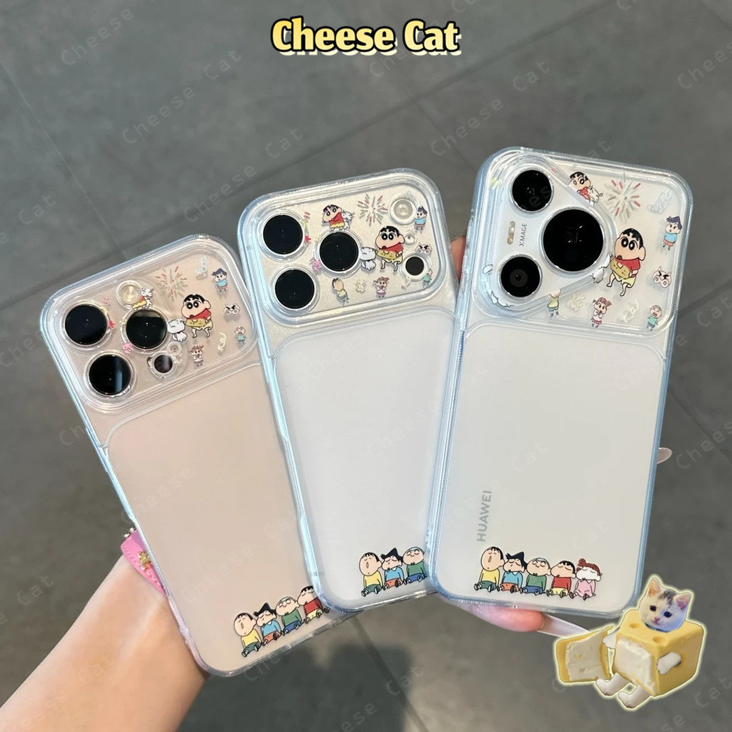 Ốp điện thoại bảo vệ họa tiết ống kính Shin dễ thương Crayon cho iPhone 13 12 11 14 15 16 Pro Max Xs XR Thay đổi 17 PM