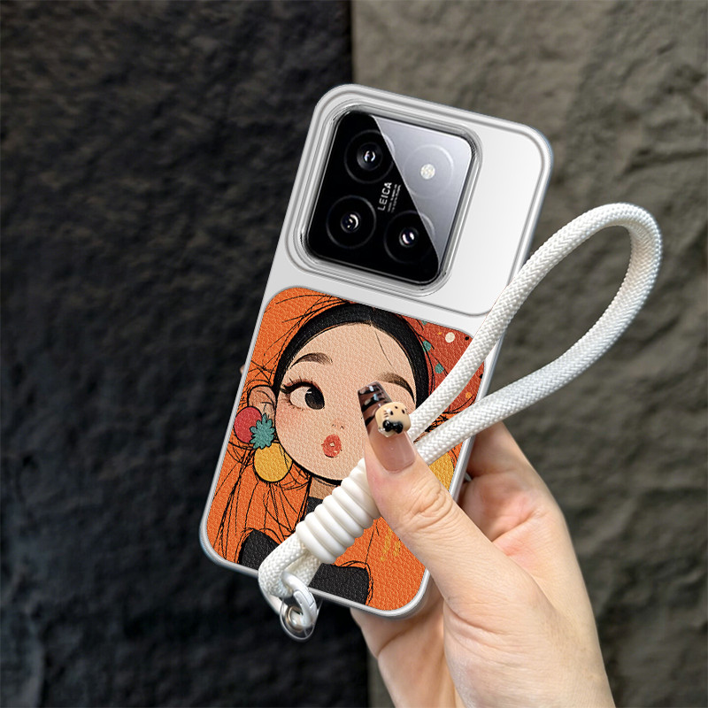Ốp Lưng PBZZ Cho xiaomi 14t 14 pro 14 ultra 5g Vỏ Điện Thoại Lo Âu Vỏ Mềm Chống Sốc Thiết Kế Mới Thẩm Mỹ Hoạt Hình Dễ Thương Có Dây Buộc Cho Bé Gái TBDTMD1