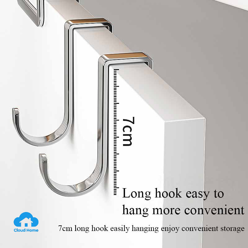 🌤️COD🌤️Móc treo đa năng inox 304 hình chữ s, treo áo khoác và đồ dùng nhà bếp, gắn cửa tủ, chất liệu thép không gỉ