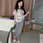 Bé Gái Hoạt Hình Graffiti Áo Thun Tay Ngắn Mùa Hè 2026 Phong Cách Mới Trẻ Em Thời Trang Màu Sắc Tương Phản