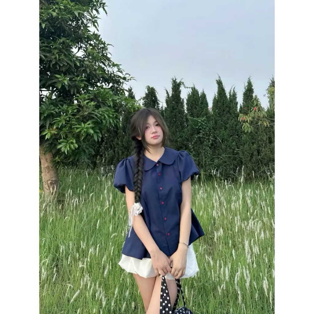 Sơ mi bèo cổ sen dáng babydoll to phồng siêu đang yêu SMZ933 - SamHi Closet
