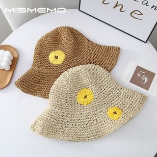 MISMEMO Mùa Xuân Mùa Hè Nhật Bản Đi Biển Kỳ Nghỉ Mũ Rơm Nữ Thời Trang Hoa Dệt Có Thể Gập Lại Hợp Thời Trang Nghệ Thuật