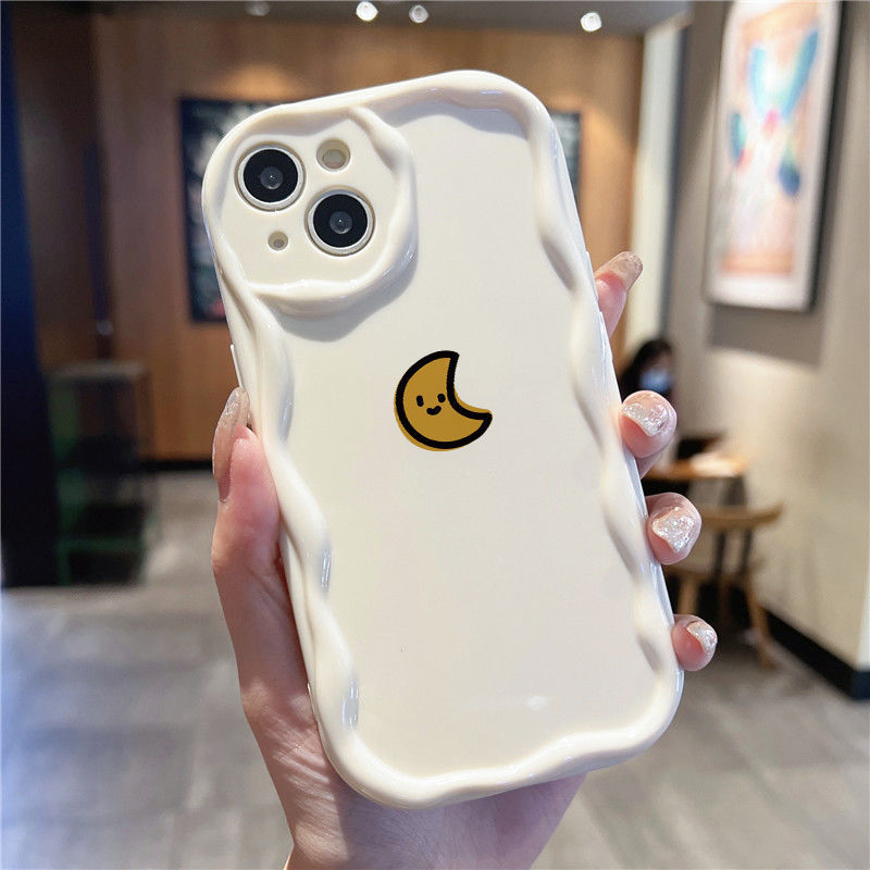Ốp Lưng Samsung Galaxy A07 A06 A05 A04 A17 A16 A15 A14 A13 A25 A23 A22 A35 A33 A32 A31 A56 A55 A52 A51 A50 Kem Vồng Cong Edge Motif Smile Moon NYK003