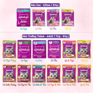 [Combo Tiết Kiệm 14–28–56 Gói] Pate WHISKAS 80G – Thức Ăn Cho Mèo Giàu Dinh Dưỡng –Hoàng Kim Petshop
