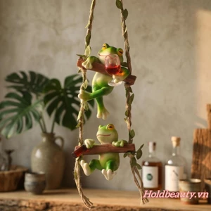 Tượng Ếch Treo Ngộ nghĩnh Nhựa Ếch Leo Thang Tượng Sân Vườn Trang Trí Tường Ngoài Trời Cho Sân Ban Công