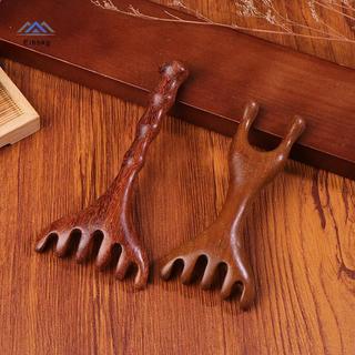 ELBBKG 1 Gỗ Đàn Hương Vàng Tự Nhiên Năm Móng Vuốt Máy Mát Xa Da Đầu Gua Sha Dụng Cụ Ba Scratcher Spa Cầm Tay Kinh Tuyến Massage Lược Chăm Sóc Tóc Mới