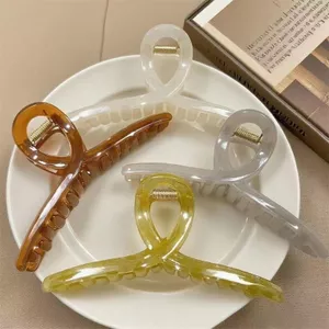 Kẹp Tóc Acrylic Trong Suốt Đáy Lớn 2025 - Phong Cách Mới