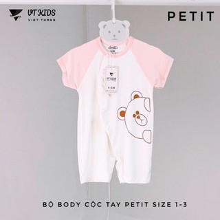 Bộ Body  Cộc Tay PETIT Size 1-3 cho bé sơ sinh với thiết kế đáng yêu phù hợp cho trẻ VT KIDS
