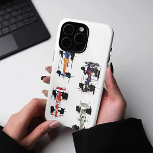 Xe đua màu F1 mát mẻ Thích hợp cho iPhone 17Promax 16Pro 15 11 12 13 14 xs XR 17Air Vỏ cứng hai lớp chống sốc NSG7