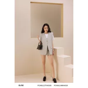 Chân váy ghi phủ vạt chéo thiết kế Elise FF2406124BKWOGR